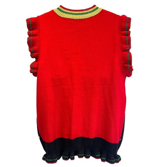 99 Jane Street OH SNAP Gingerbread Man Ugly Christmas Sweater Vest Size Med - Picture 3 of 5